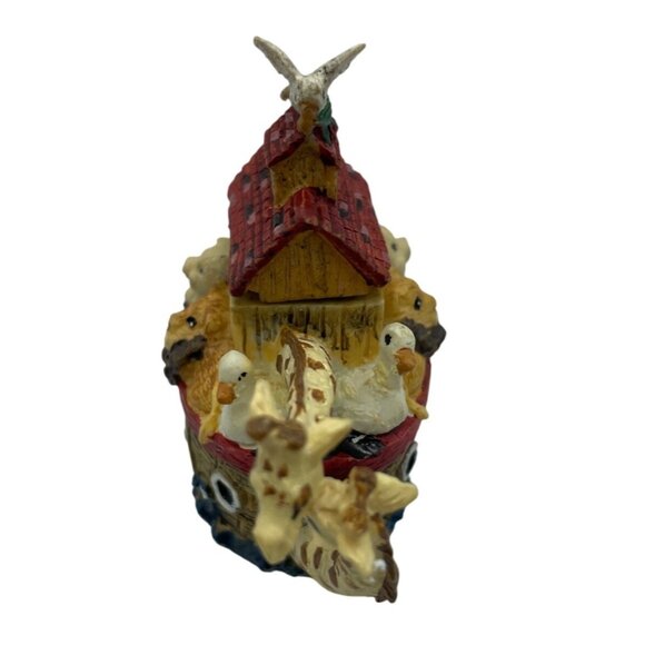 Noahs Ark Tiny Ceramic Tea Set With Animal Cups Creamer Sugar Scene Plate - Picture 3 of 16